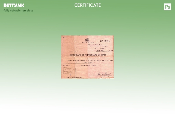 модерен стил, шаблон за извод од матична книга на родени, канцеларија на окружни